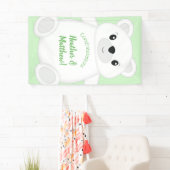 Banderoles Baby shower d'ours polaire vert (En situation)
