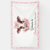 Banderoles Baby shower du Boho Rose de la Vache Sainte (Vertical)