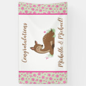 Banderoles Baby shower du cerf Animaux des bois (Vertical)