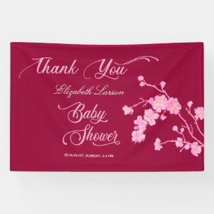 Banderoles Baby Shower Élégant aux Fleurs de Cerisier Sakura
