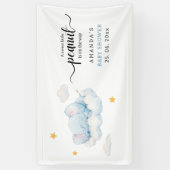 Banderoles Baby shower éléphant couché, Baby shower garçon (Vertical)