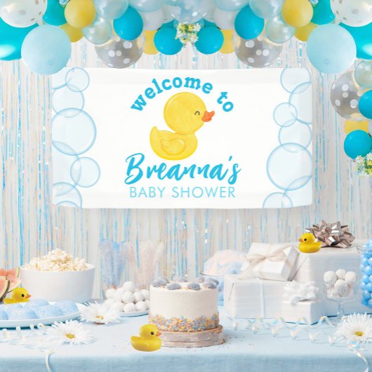Banderoles Baby shower en caoutchouc Ducky Bienvenue pendre d