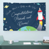 Banderoles Baby shower Espace Extérieur Bouteille Fusée Navir (Salon professionnel)