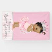 Banderoles Baby shower ethnique Ballerina Tutu Pearl rose gri (Horizontal)