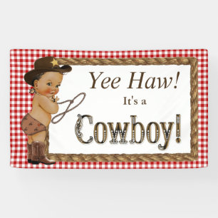 Banderoles Baby-shower ethnique cow-boy