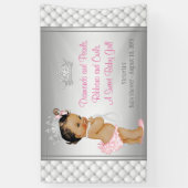 Banderoles Baby shower ethnique de la princesse rose Diamond  (Vertical)