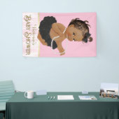 Banderoles Baby shower ethnique fille rose Noir Tutu Pearl (Salon professionnel)