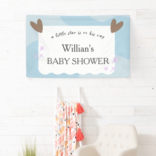 Banderoles Baby shower étoile bleu clair Twinkle (En situation)