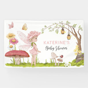 Banderoles Baby shower Fairy Forest Rose