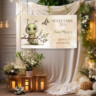 Banderoles Baby-Shower Fantaisiste Chenille Prête à S'Envoler
