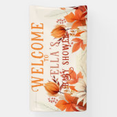 Banderoles baby shower feuille à fleurs automne (Verticale)