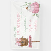 Banderoles Baby shower fille Citrouille Patchch Pink (Vertical)