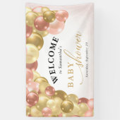 Banderoles Baby shower fille en arc rose et or (Vertical)