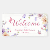 Banderoles baby shower fille fleur sauvage aquarelle (Horizontal)