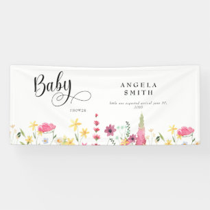 Banderoles Baby shower fleur sauvage