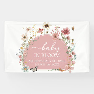 Banderoles Baby shower Fleur sauvage bébé en fleurs