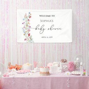 Banderoles Baby shower fleur sauvage Bienvenue