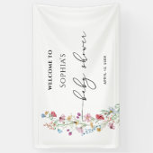 Banderoles Baby shower fleur sauvage Bienvenue (Vertical)