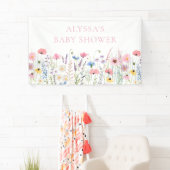 Banderoles Baby shower Fleur sauvage de Pink Meadow (En situation)