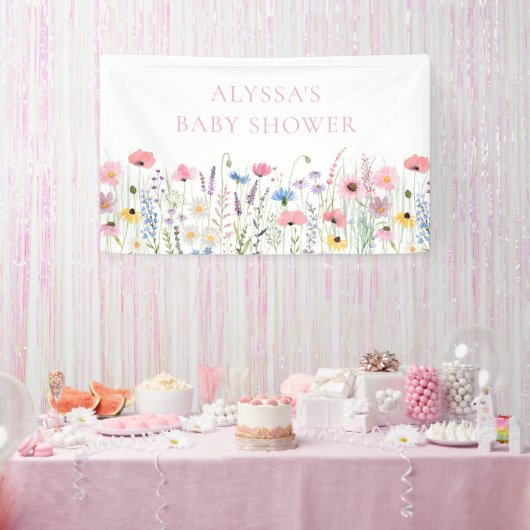 Banderoles Baby shower Fleur sauvage de Pink Meadow (Fête)