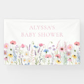 Banderoles Baby shower Fleur sauvage de Pink Meadow (Horizontal)