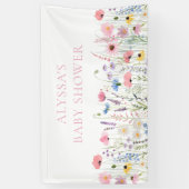 Banderoles Baby shower Fleur sauvage de Pink Meadow (Vertical)
