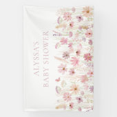 Banderoles Baby shower Fleur sauvage Dusty Pink Boho (Verticale)