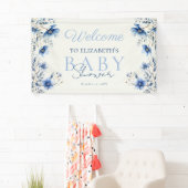Banderoles Baby shower Fleur sauvage foncé et Dusty (En situation)
