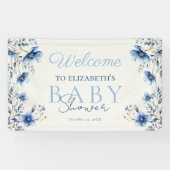 Banderoles Baby shower Fleur sauvage foncé et Dusty (Horizontal)