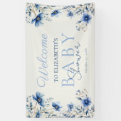 Banderoles Baby shower Fleur sauvage foncé et Dusty (Vertical)