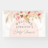 Banderoles Baby shower fleuri boho moderne accueil (Horizontal)
