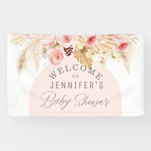 Banderoles Baby shower fleuri boho moderne accueil