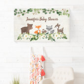 Banderoles Baby shower Floral animal forestier (En situation)