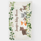 Banderoles Baby shower Floral animal forestier (Vertical)