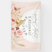 Banderoles Baby shower floral Boho Arch rose vif (Vertical)