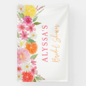 Banderoles Baby Shower Floral Citron Orange Mariage (Verticale)