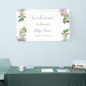 Banderoles Baby shower floral de printemps pourpre (Salon professionnel)