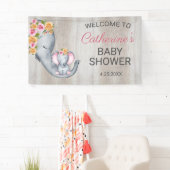 Banderoles Baby shower Floral d'éléphant doux Bienvenue (En situation)