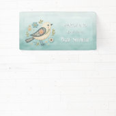 Banderoles Baby shower Floral Little Green Bird (Insitu)