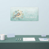 Banderoles Baby shower Floral Little Green Bird (Salon professionnel)