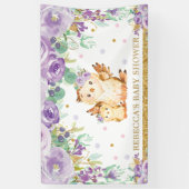 Banderoles Baby shower Floral mou de Chouette (Vertical)