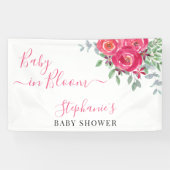 Banderoles Baby shower floral rose (Horizontal)