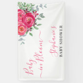 Banderoles Baby shower floral rose (Vertical)
