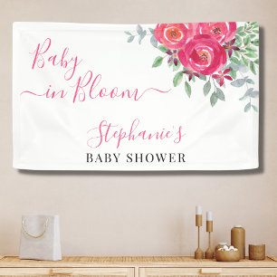 Banderoles Baby shower floral rose