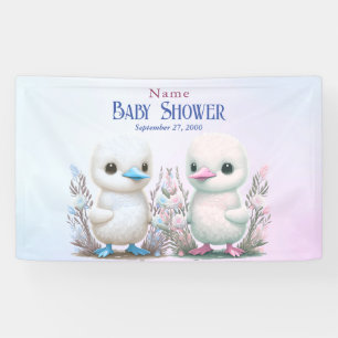 Banderoles Baby shower Floral Twin Ducks Bienvenue