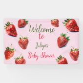 Banderoles Baby shower fraise C'est une fille (Horizontal)