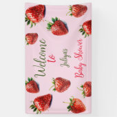 Banderoles Baby shower fraise C'est une fille (Vertical)