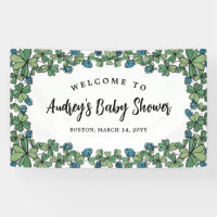 Baby shower Garçon Blue Clovers Bienvenue