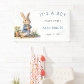 Banderoles Baby shower garçon Blue Peter Rabbit (En situation)