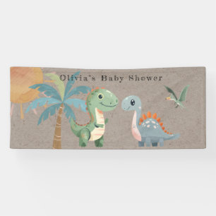 Banderoles Baby shower Garçon Dinosaur Vert Bleu
